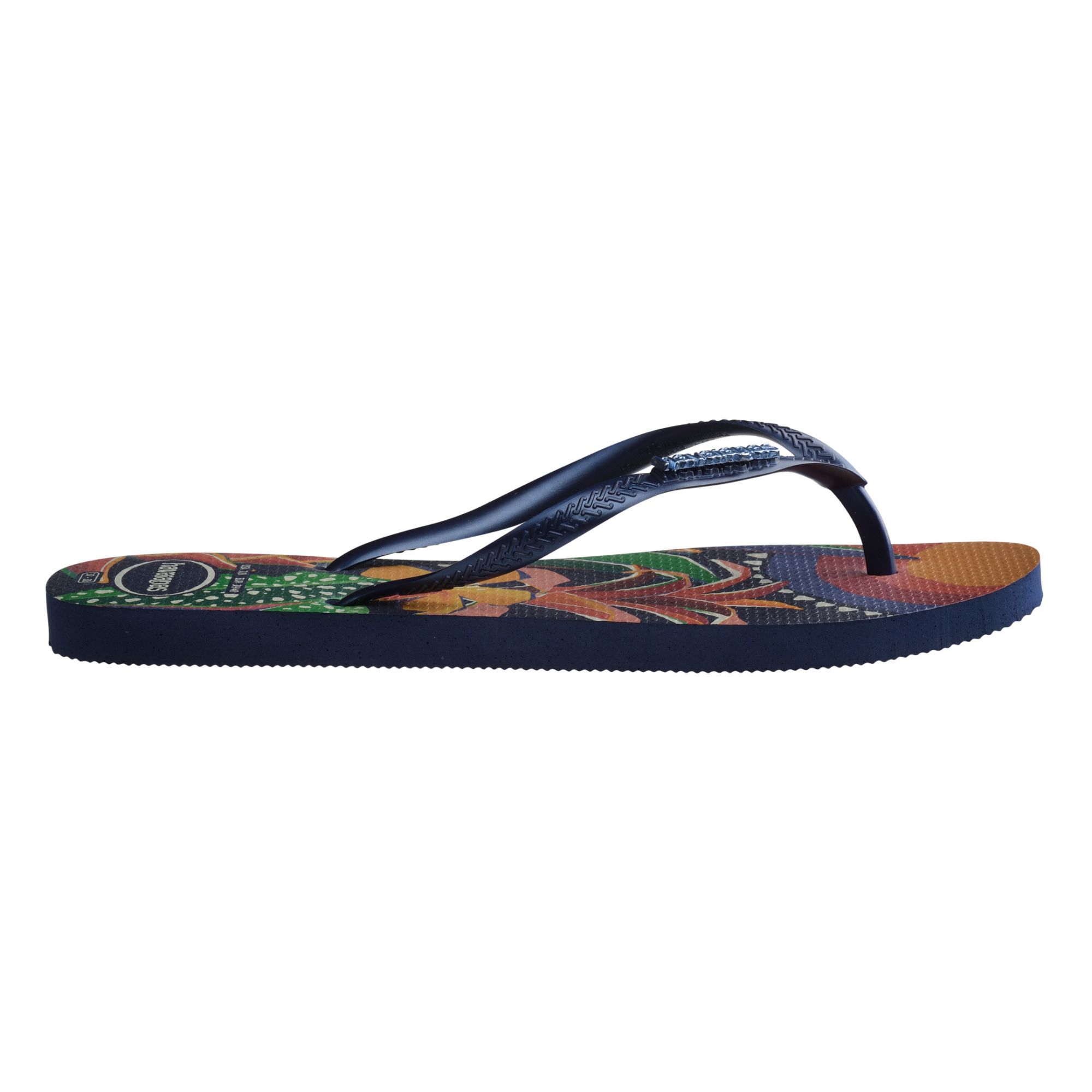 Havaianas Slim Tropical Straps Flip Flop Sandal Black