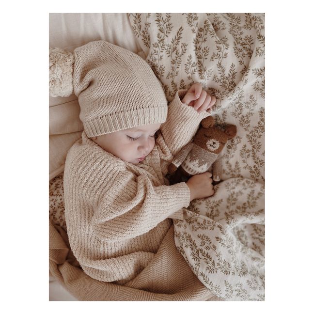 Doudou ourson pull jacquard  | Taupe