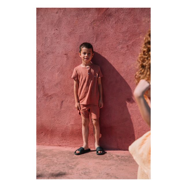 Pyjashort Sonio Coton Bio | Terracotta