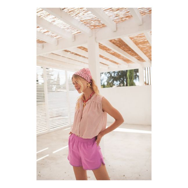 Gaze-Bluse aus Baumwolle Oli - Damenkollektion | Korallenfarben