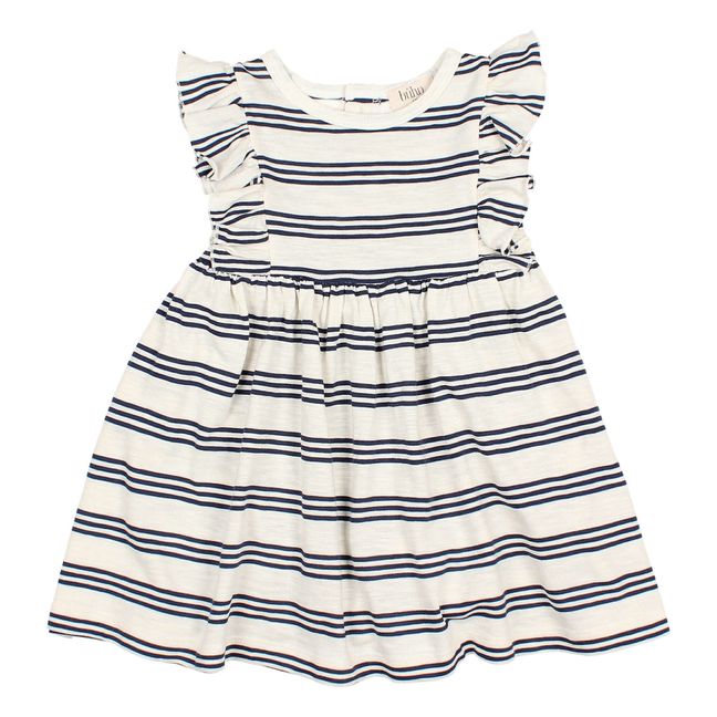Striped Baby Dress | Midnight blue