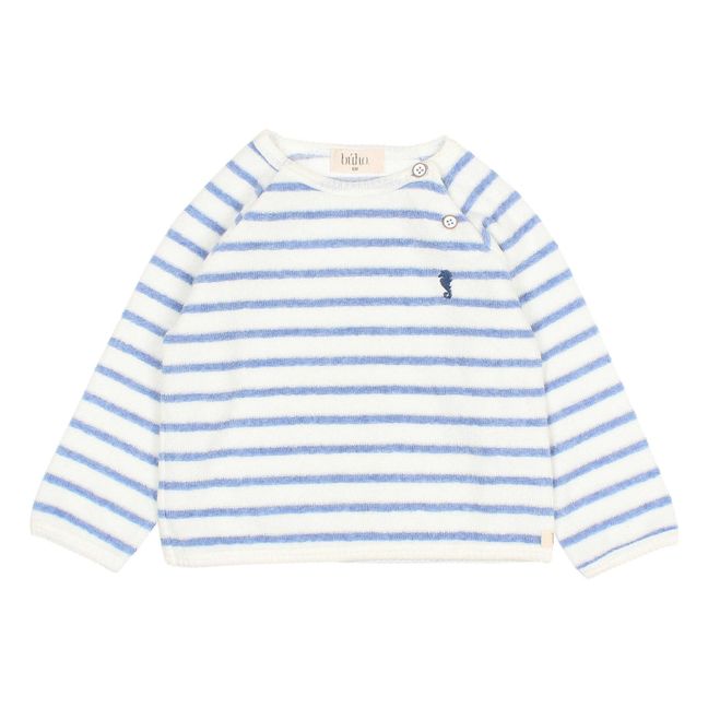 Gestreiftes Frottee-Sweatshirt Baby | Hellblau