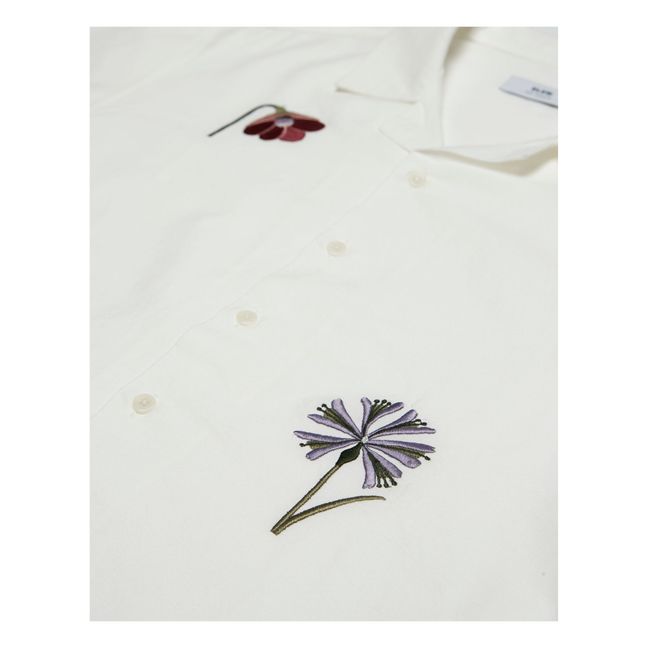 Blusa de algodón orgánico bordada Aloha | Blanco
