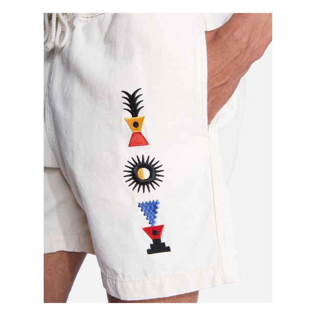 Pantalón corto Bodhi bordado Algodón orgánico | Crudo