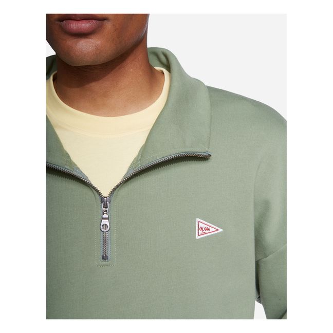 Bernex organic cotton zip-up sweatshirt | Sage