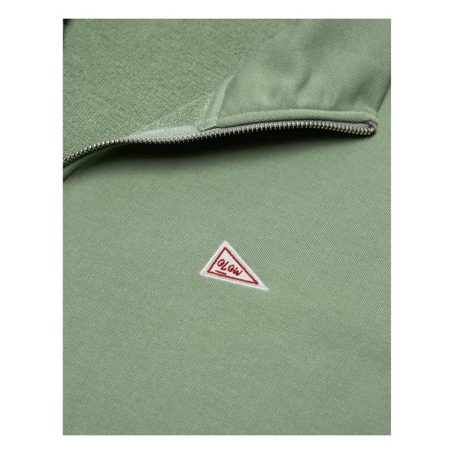 Sweatshirt mit Reißverschluss Bernex Bio-Baumwolle | Salbei