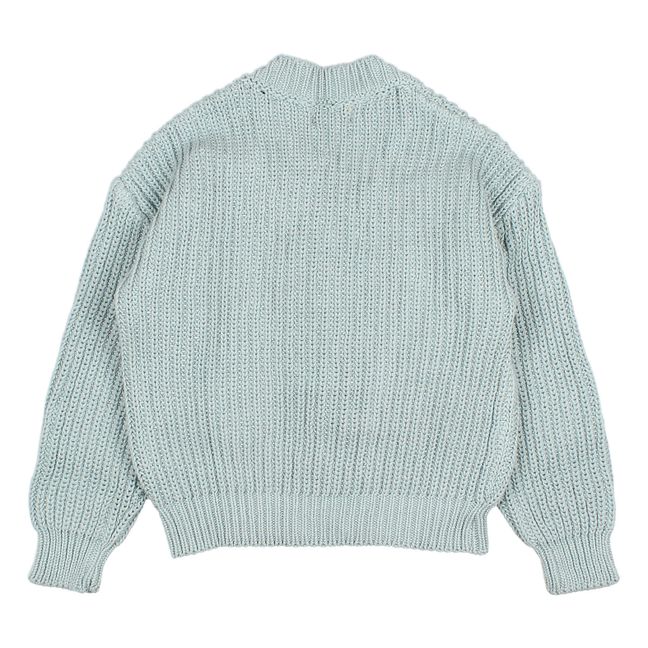 Organic cotton knitted cardigan | Almond green
