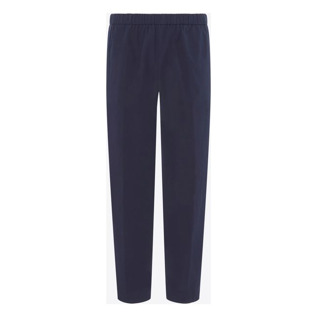 Pantaloni elasticizzati a gamba dritta | Blu marino