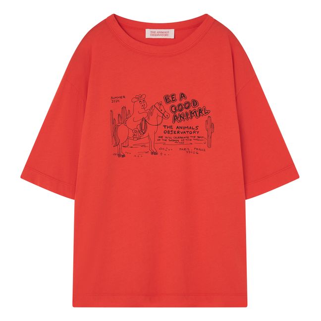Rooster Oversize Ghost T-Shirt | Red