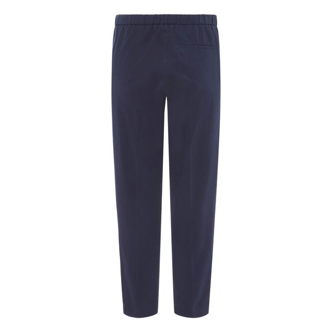 Straight-leg elasticated trousers | Navy blue