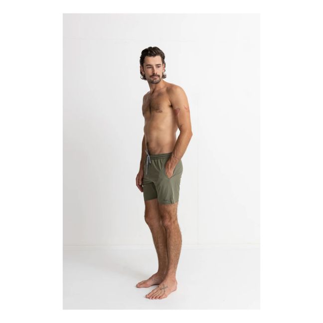 Classic Recycled Fiber Swim Shorts | Olive green