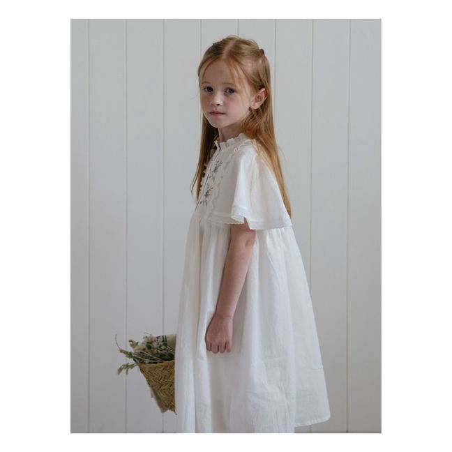 Besticktes Flossie-Kleid | Weiß