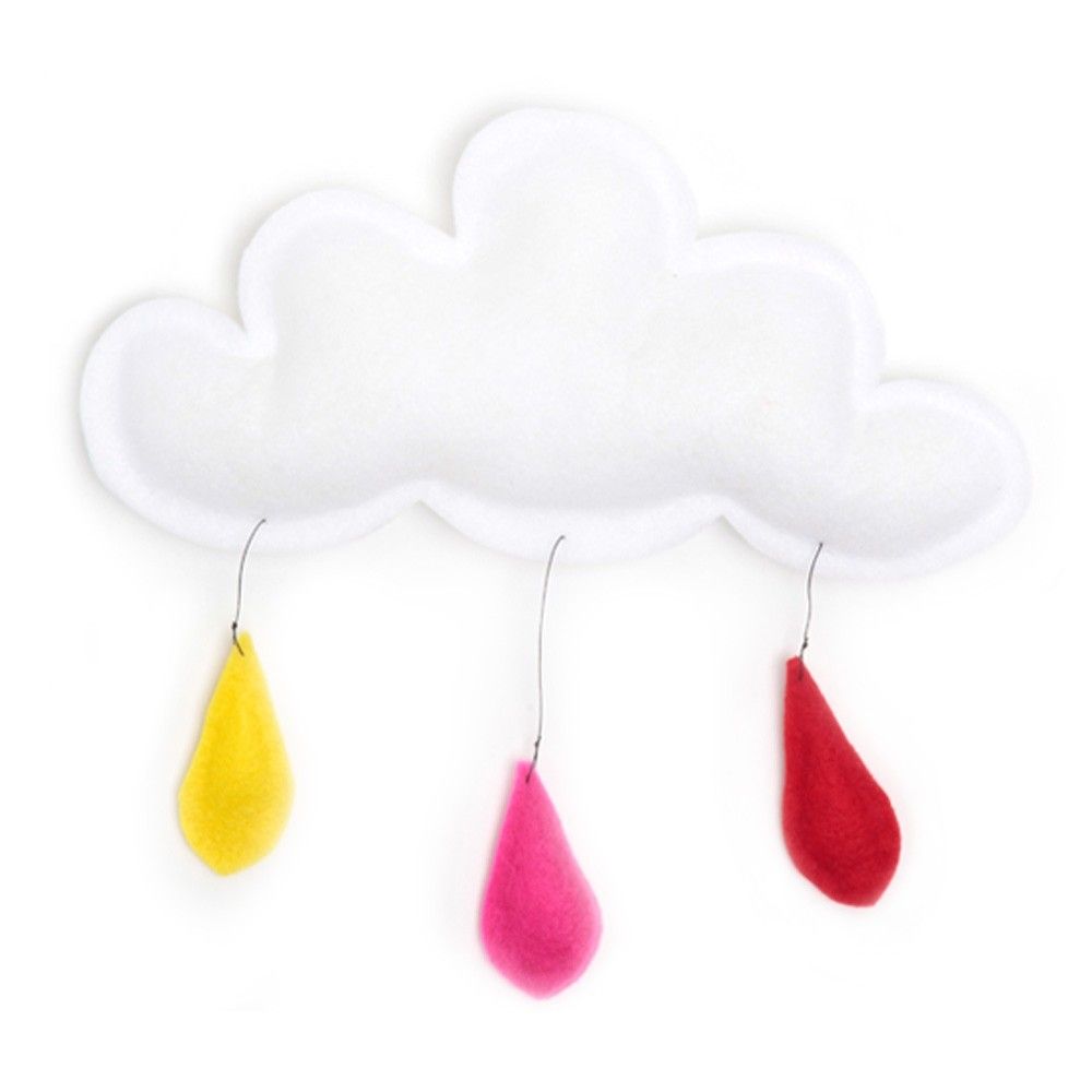The Butter Flying - Mobile Gouttes de pluie rouge/rose/jaune - Rouge
