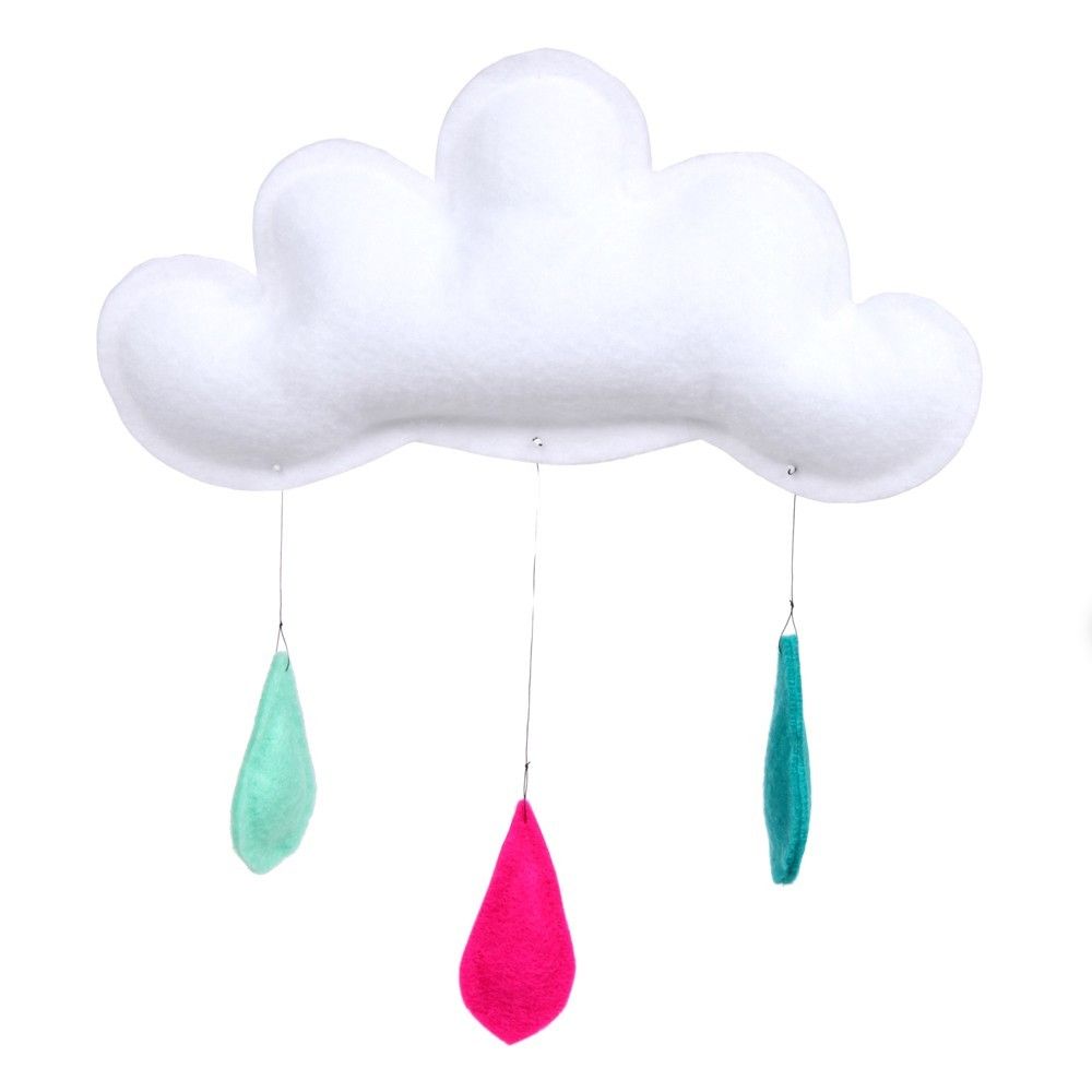 The Butter Flying - Mobile Gouttes de pluie turquoise/rose/menthe - Multicolore