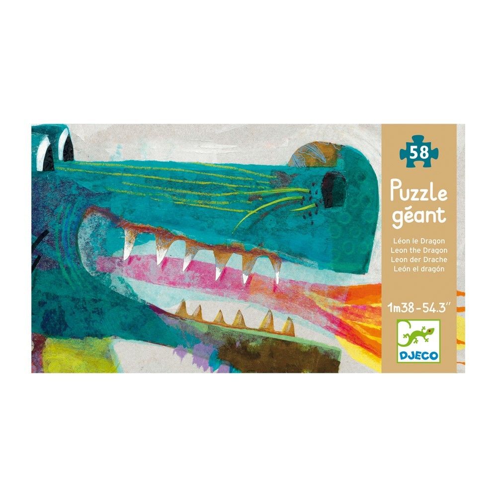 Djeco - Puzzle géant Léon le dragon - Multicolore