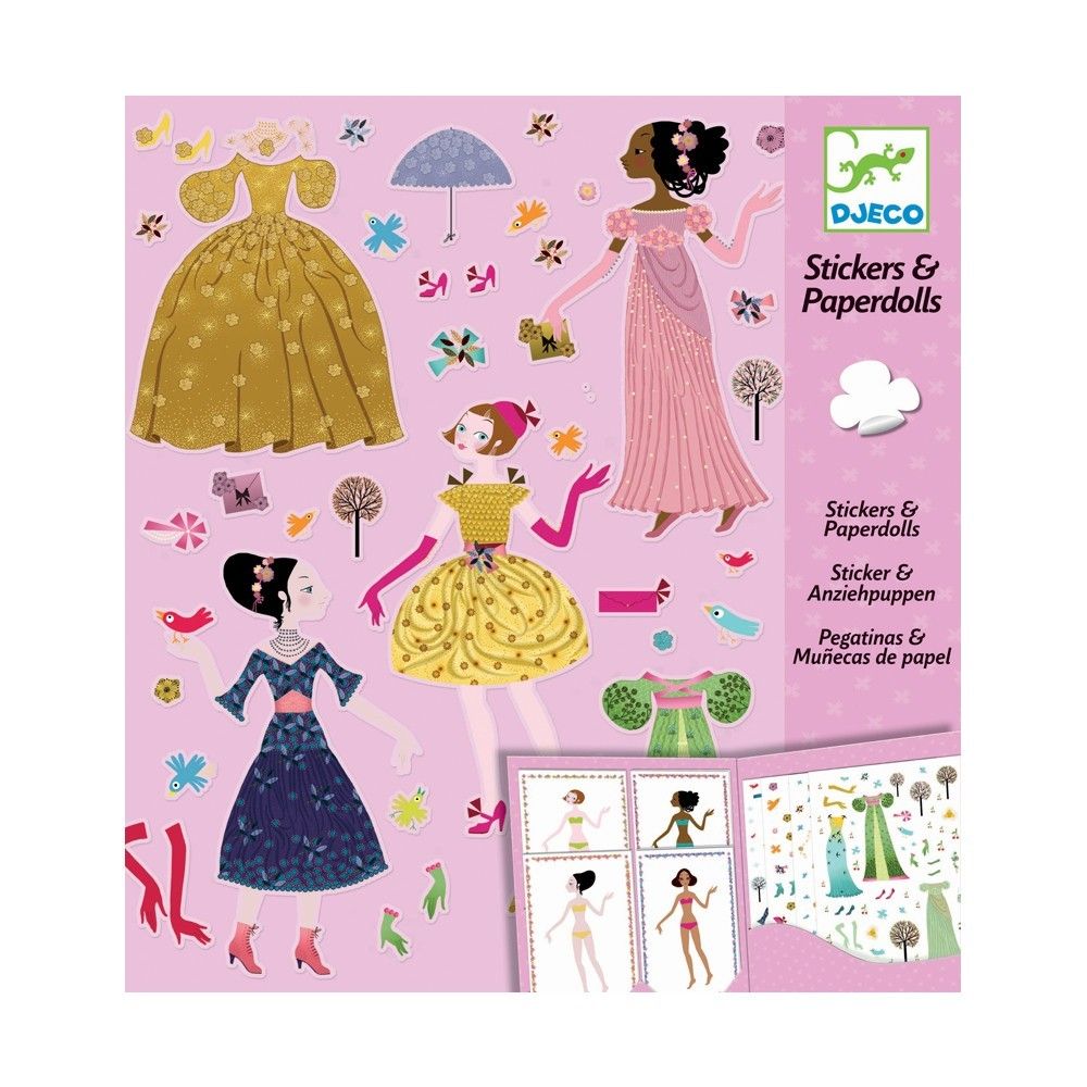 Djeco - Robe des 4 saisons Stickers et paper dolls - Multicolore