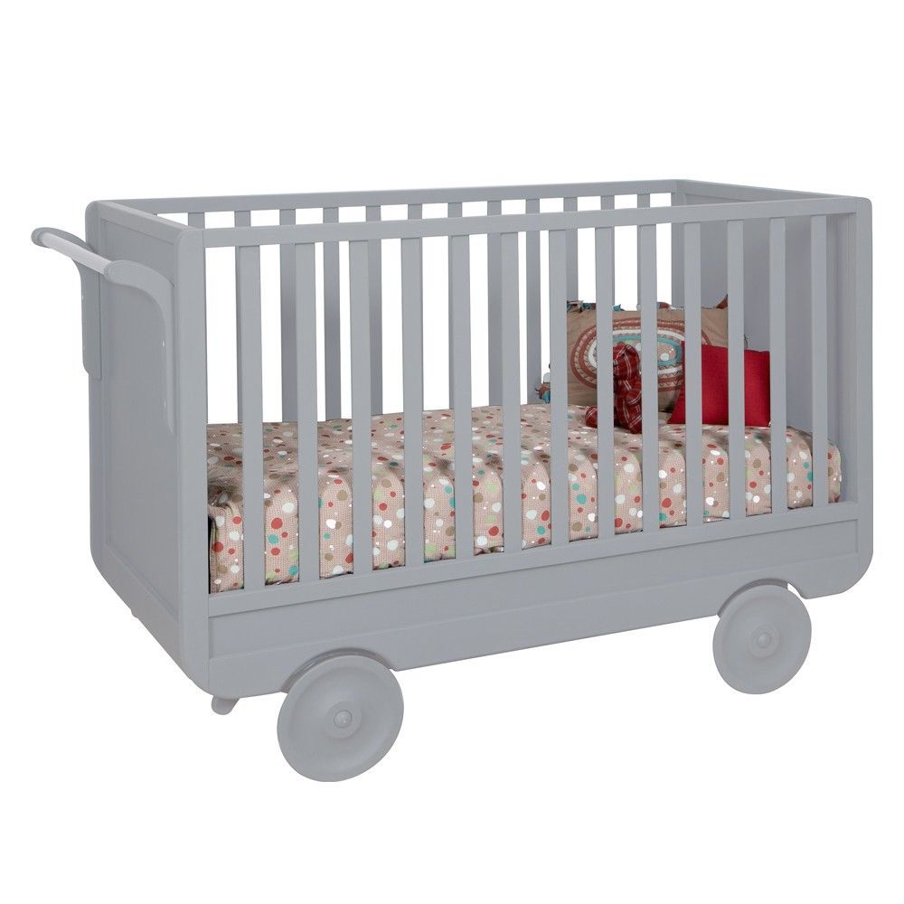 Convertible Trolley Bed 60x120 cm Light Grey Grey Laurette