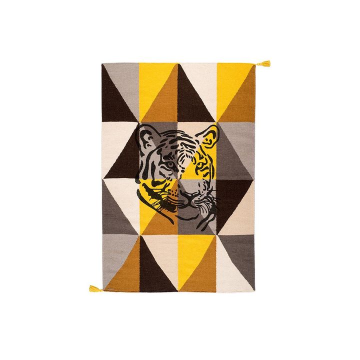 Circus Arlequin Tiger Rug Tawny Brown Varanassi Design Children