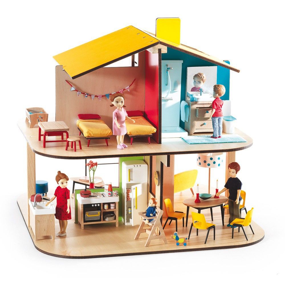 Djeco - Maison de poupées Color house - Multicolore