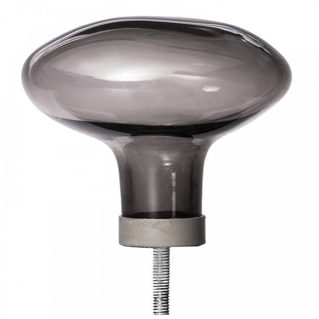 Haken aus Glas -Bubble klein-grau | Grau