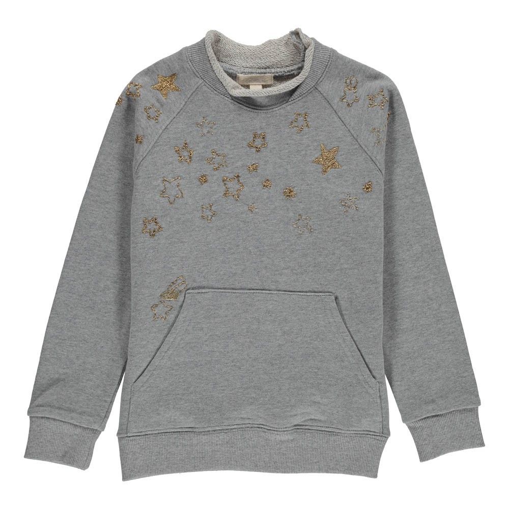 Mumbai embroidered stars sweatshirt Heather grey Talc Fashion