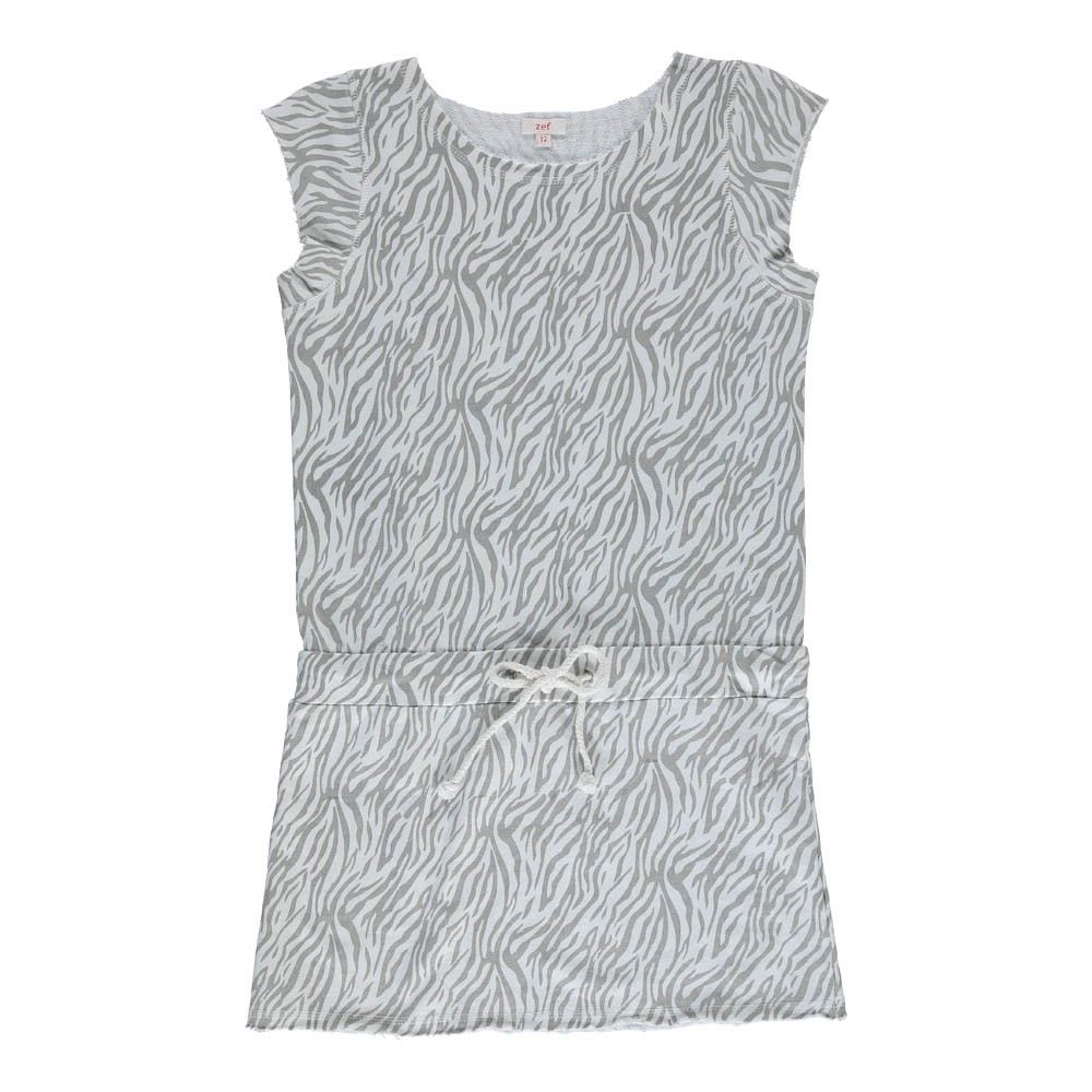 Zef - Robe Molleton Zebra - Fille - Blanc