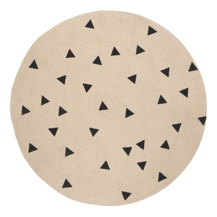 Black Triangles Round Rug D100 cm- Product image n°0