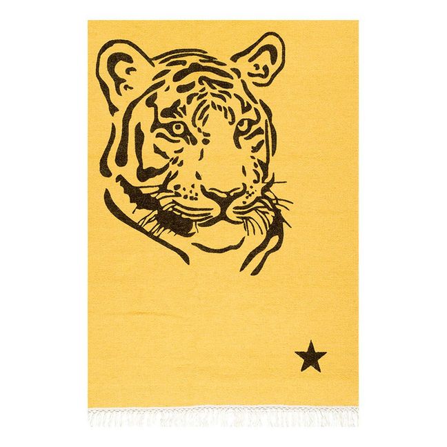 Gypsy Teppich aus Baumwolle- Tiger  Gelb