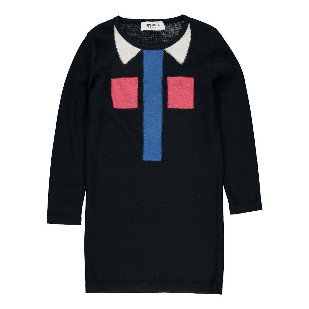Rykiel enfant - Robe Maille Trompe L'Å’il - Fille - Noir
