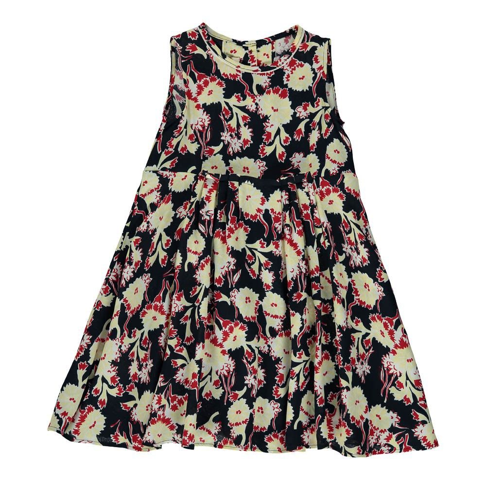 Marni - Robe Fleurs - Fille - Bleu marine