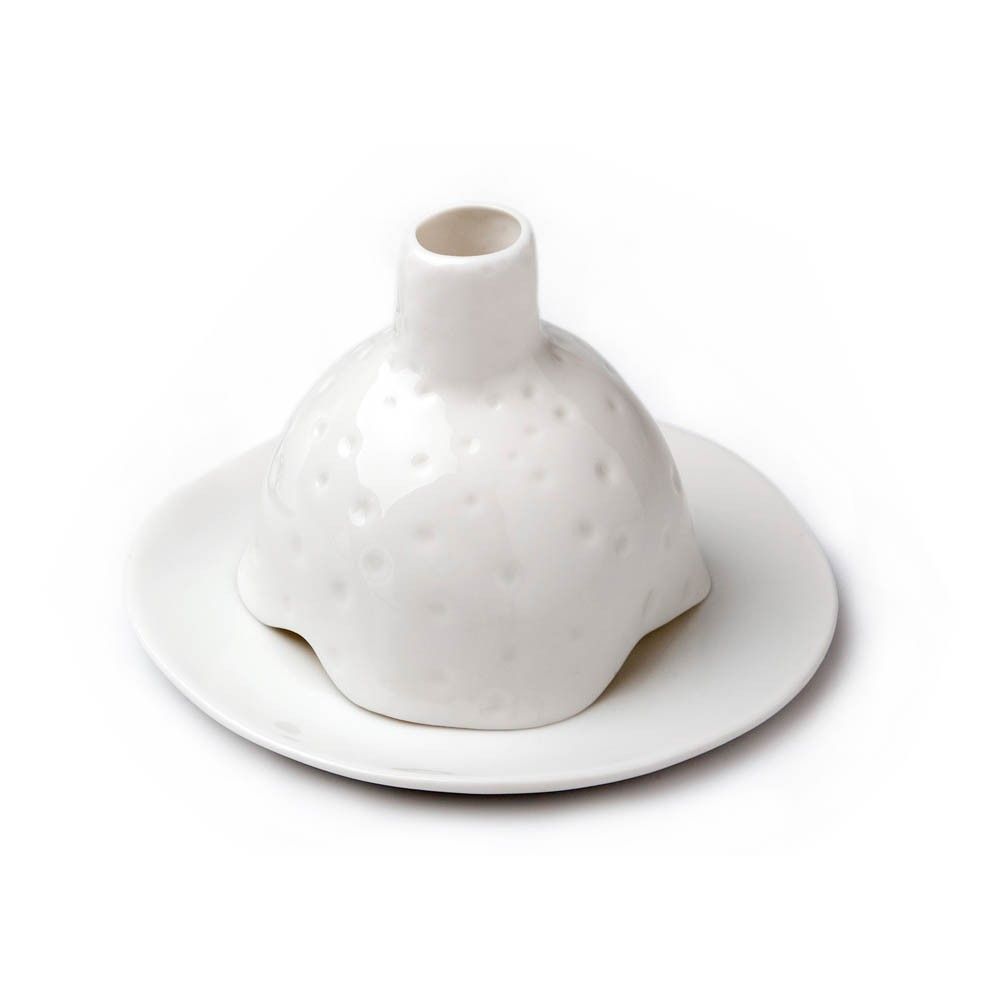 Tse & Tse - Photophore Igloo criblé en porcelaine brillante - Blanc