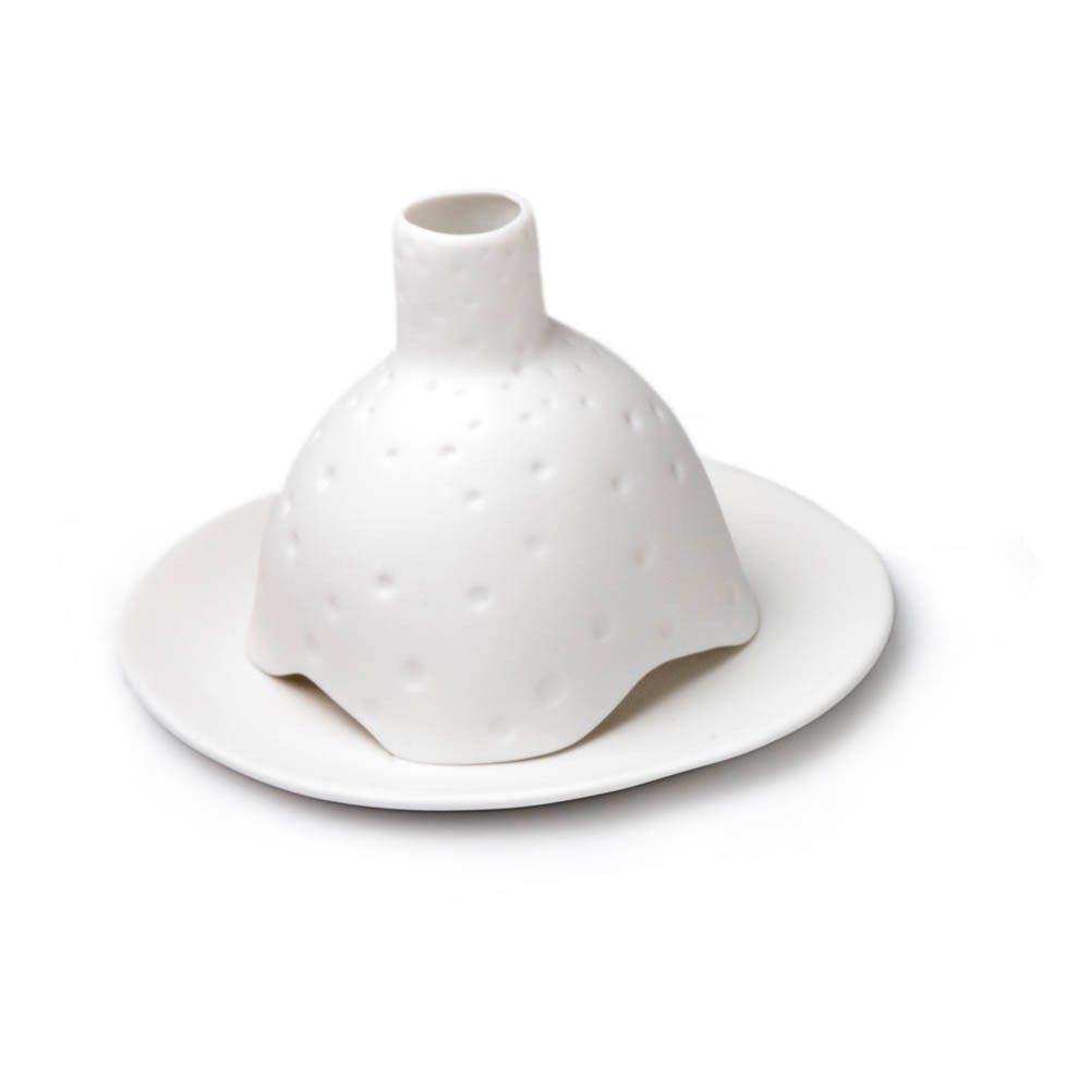 Tse & Tse - Photophore Igloo criblé en porcelaine mate - Blanc