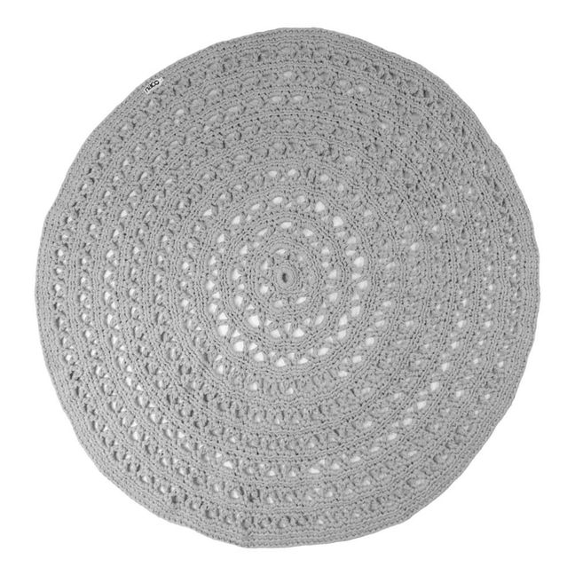 Tapis rond crochet | Gris clair