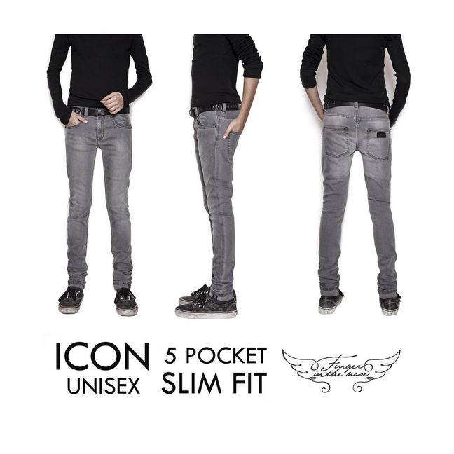 Slim Jeans Icon Grau