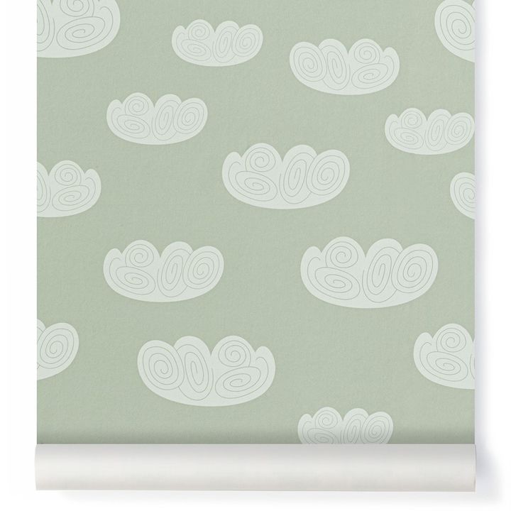 Papier peint Cloud - Vert menthe- Image produit n°0
