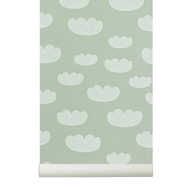 Cloud Wallpaper - mint green