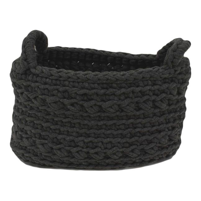 Crochet Basket Charcoal grey