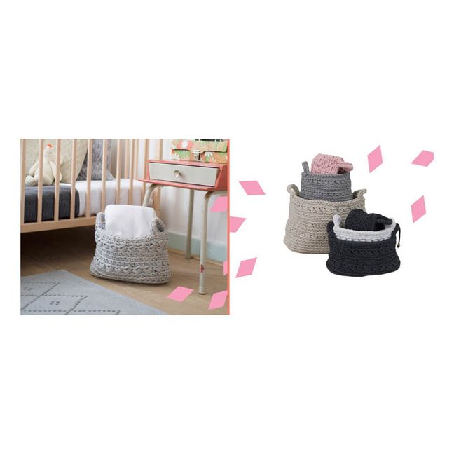 Crochet Basket | Charcoal grey