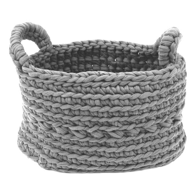 Crochet Basket Light grey