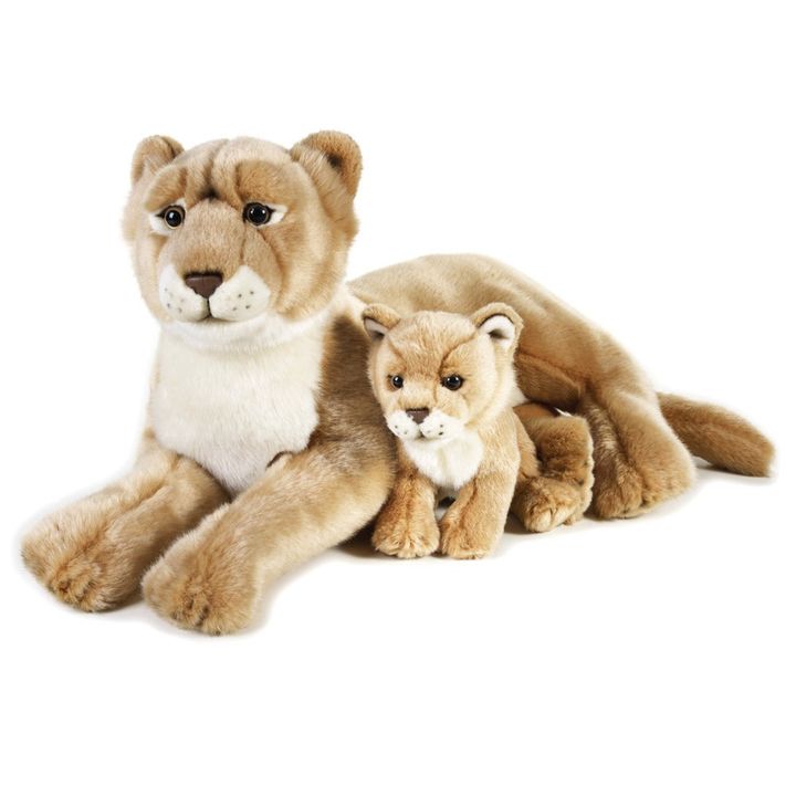 Peluche Lion et Lionne Marron