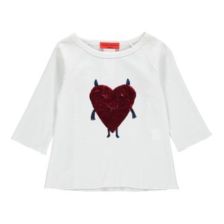 Rykiel enfant T-Shirt mit Herz aus Pailletten -listing