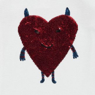 Rykiel enfant T-Shirt mit Herz aus Pailletten -listing