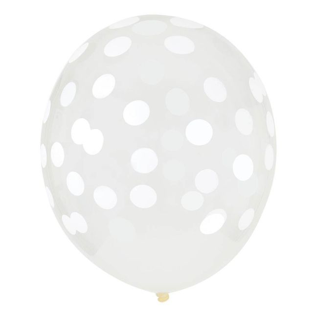 Palloncini stampa confetti bianchi - Confezione da 5 Bianco