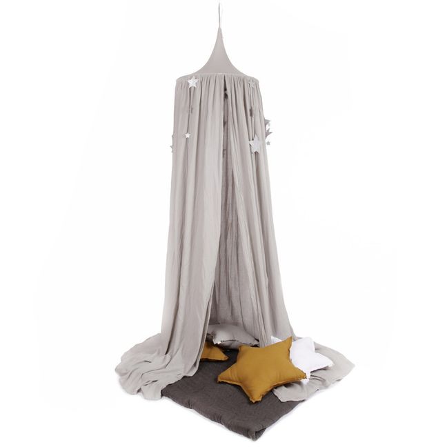 Smallable Sequined Star Canopy Silver Grey S019