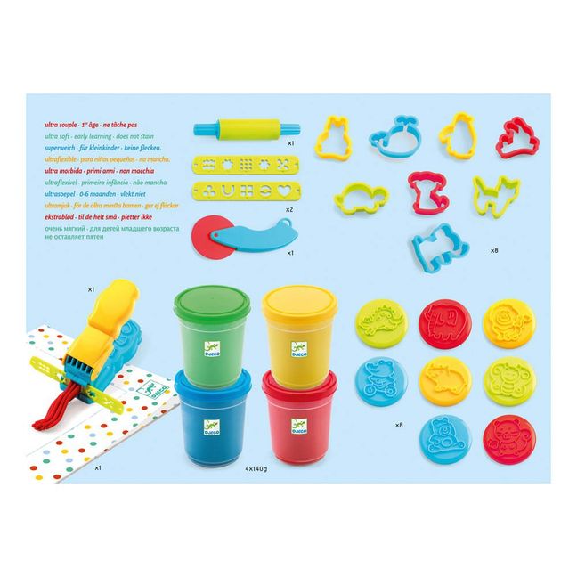 Plastilina 4 barattoli e 21 attrezzi