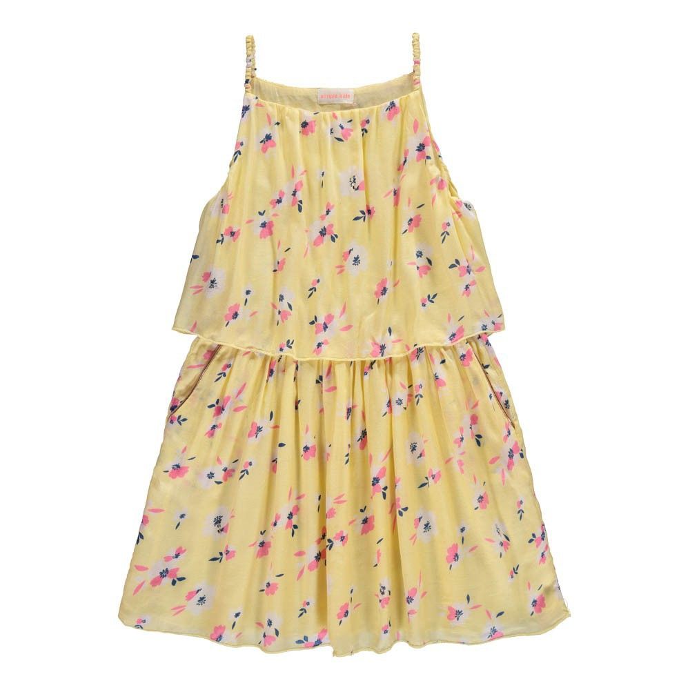 Simple Kids - Robe Fleurs Rose - Fille - Jaune