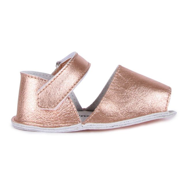 Frailera Leather Sandals Pink Gold