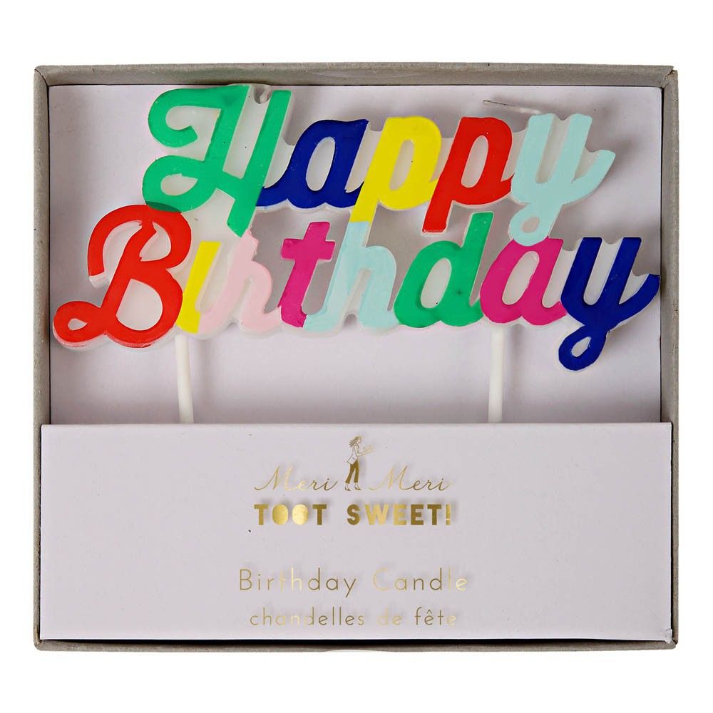 Meri Meri - Bougie Happy Birthday - Multicolore