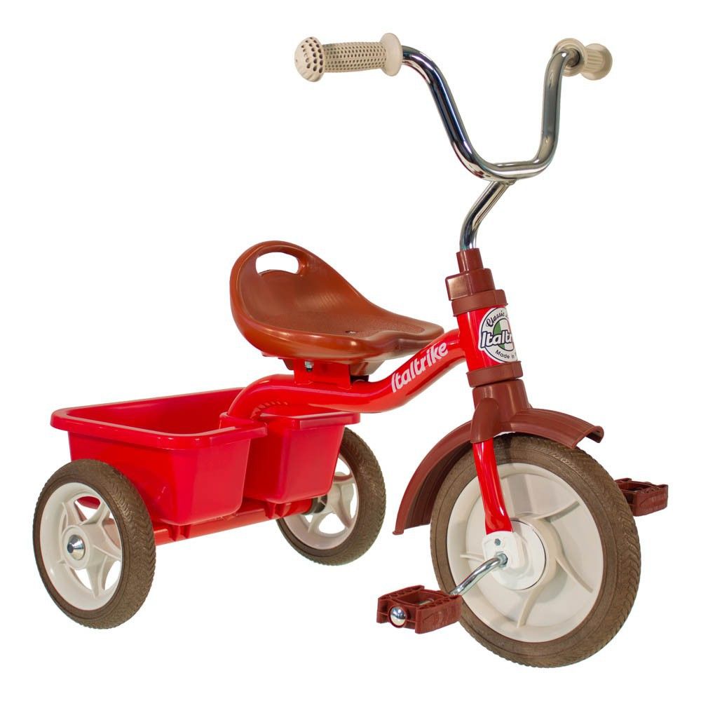 Italtrike - Tricycle avec bac de transport - Rouge