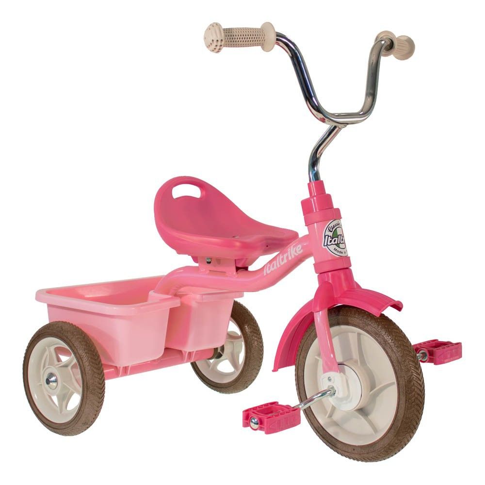 Italtrike - Tricycle avec bac de transport - Rose
